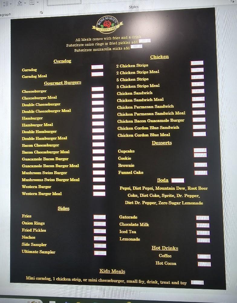 Rose Marie's Gluten-Free Menu image 1